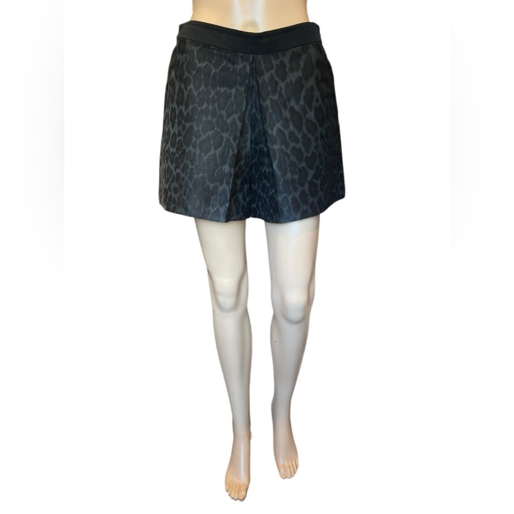 Sandro Paris Skort Shorts Womens Black Leopard Print 2.5 High Rise Size 40